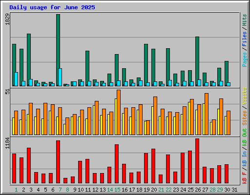 Daily usage for June 2025