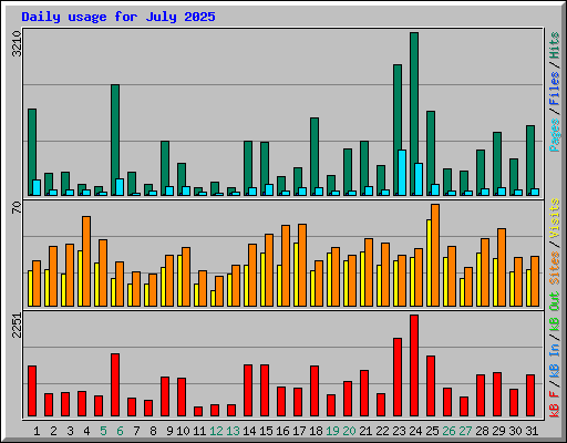 Daily usage for July 2025