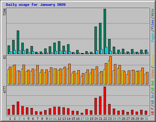 Daily usage for January 2026