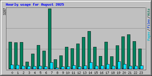 Hourly usage for August 2025