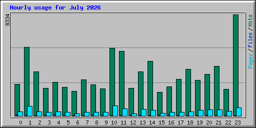 Hourly usage for July 2026