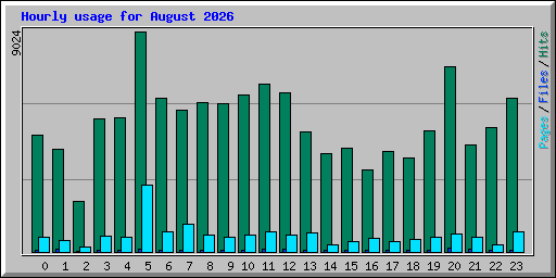 Hourly usage for August 2026